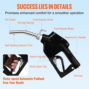 Ugello Automatico per Carburante con Ingresso Filettato NPT da 3/4'', Beccuccio da 13/16'', Portata Massima 11 GPM, Spegnimento Automatico, in Alluminio e PVC, per Pompe di Benzina - Product Image 6