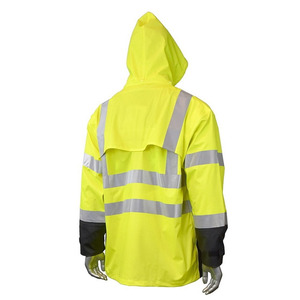 Veste de travail haute visibilité respirante en microfibre imperméable avec logo personnalisé, fermeture éclair, prix de gros - Product Image 2