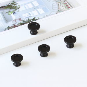 Zinc Alloy Cabinet <b>Knob</b> Matte <b>Black</b> European Style Durable Drawer Pull Cabinetry Handle for Kitchen Bedroom Bathroom Living Room - Product Image 1