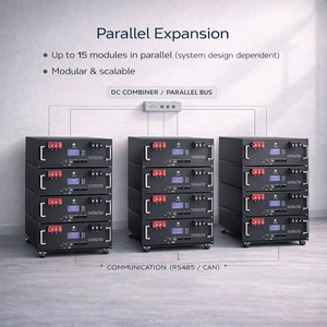 Sistema de Almacenamiento de Energía Solar para el Hogar, Batería LiFePO4 de 48V 100Ah 5kWh, Montable en Rack, 51.2V 200Ah, Sistema Híbrido de Iones de Litio - Product Image 3