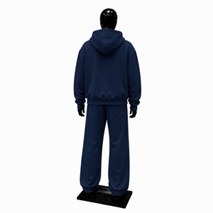 Conjunto Deportivo Azul Marino para Hombre, Sudadera con Cierre Completo y Pantalones Jogger, Dos Piezas, Ropa Casual Deportiva - Product Image 2