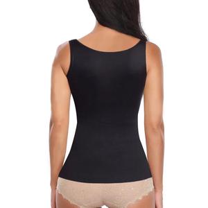Women's Black Scoop <b>Neck</b> Tank Top Casual Sleeveless Inner Wear Solid Color Knitted Spandex Polyester Breathable Top - Product Image 2