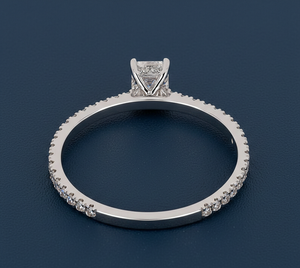 Anillo de Compromiso con Diamante Cultivado en Laboratorio, Corte Esmeralda de 0.90CT, VVS2, Certificado IGI, Oro Blanco, Joyería Personalizada al por Mayor - Product Image 4