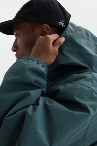 Men's Hooded Windbreaker <b>Jacket</b> Solid Color Zipper Closure Casual Outdoor Wear Autumn Polyester Material - Product Image 4