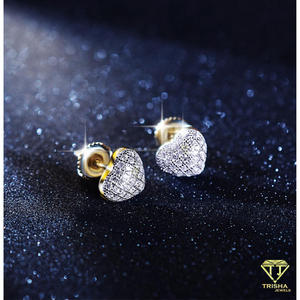 Pendientes de Diamantes Cultivados en Laboratorio VVS Brillantes, Plata de Ley 925 Chapada en Oro, Joyería de Lujo Inspirada en la Fe - Product Image 4