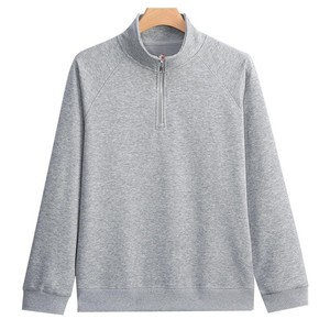 Sudadera de hombre con cremallera corta de marca privada, de algodón polar, hombros caídos, bordada, de lujo, MOQ bajo - Product Image 6
