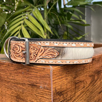 Collar personalizado de cuero para mascotas, suave, transpirable, duradero, de piel de vaca, para perros pequeños, medianos y grandes