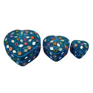 Caja de Joyería India Estilo Vintage Hecha a Mano, Caja Metálica para Guardar Joyas, Caja con Lentejuelas y Cuentas, Juego de 3 Piezas, Venta al Por Mayor - Product Image 4