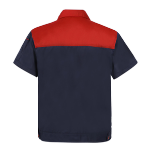 Mangoes Fashion Two-Pocket Cotton T-Shirts Unisex Motor Mechanic Uniform Short Sleeve Work Coat Overalls Reflective Detail Silk - Product Image 3