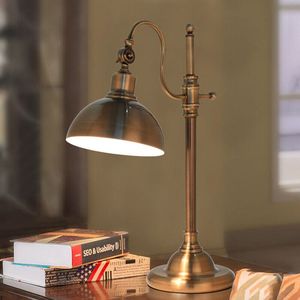 Traditional Metal <b>Table</b> Lamp With Adjustable Arm And Dome Shade For <b>Study</b> Room Indoor Use - Product Image 3