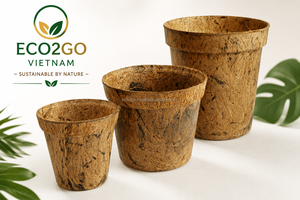 Vente en gros de pots de fleurs en fibre de coco de taille personnalisée, pots de fleurs biodégradables en fibre de coco, fabricant Eco2go Vietnam - Product Image 6