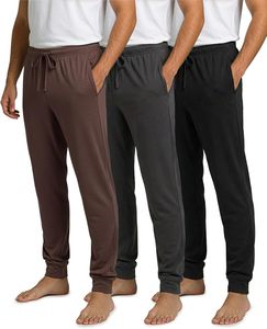Pyjama pour homme en coton doux à manches longues, écologique, à séchage rapide, confortable, vêtements de maison décontractés, t-shirt et short assortis - Product Image 1