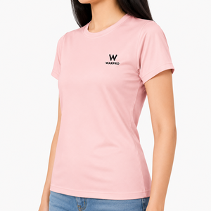 เสื้อยืดคอกลมสีชมพูสำหรับผู้หญิง Warpro ผ้าฝ้ายทรงเข้ารูป สวมใส่สบาย แขนสั้น สีพื้น ผ้าเจอร์ซีย์ระบายอากาศได้ดี เหมาะสำหรับฤดูใบไม้ผลิและฤดูร้อน - Product Image 2