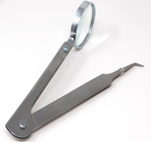 Pince à épiler professionnelle à pointe droite en acier inoxydable avec loupe dégagement non magnétique souple pour la fabrication de bijoux - Product Image 3