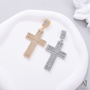 Collar con Colgante de Cruz Cristiana de Plata de Ley 925, Chapado en Rodio, Joyería para Mujer, Estilo Hiphop - Product Image 6