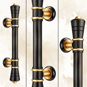 Manija de Puerta de Latón Negro Dorado de Estilo Europeo, Barra de Tracción para Entrada Principal, Herraje Duradero para Muebles - Product Image 2