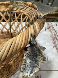 Eye Catching Metal And Rattan Fruit <b>Basket</b> Perfect For <b>Gift</b> Hampers Weddings And Special Occasions And Tabletop Decoration - Product Image 4