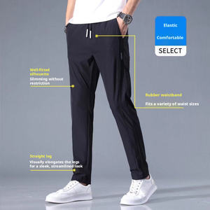 HANO 2024 Pantalon cargo en toile respirant pour femme, coupe droite, taille mi-haute élastique, avec laçage, détails de couture à nœuds, non tissé, collection Printemps - Product Image 3