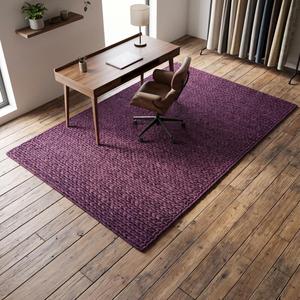 Elegante Alfombra de Lana de Color Morado Sólido, Tejida a Mano con Textura de Bucle, Diseño Decorativo Moderno para Sala de Estar y Dormitorio - Product Image 5