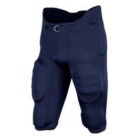 Pantalon de football américain bleu marine avec poches fendues pour protections amovibles, en spandex durable pour les ligues professionnelles