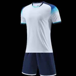 New Custom Soccer Uniform Blue <b>White</b>-black Sublimation Soccer Uniform Full Customize Football Uniform - Product Image 2