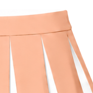 Jupe plissée de cheerleading couleur pêche pour femme, uniforme de danse, jupe de performance athlétique, vêtements de sport personnalisés - Product Image 3