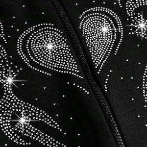 Women's <b>Red</b> Hooded Zip-Up Rhinestone <b>Hoodies</b> Fleece Casual Full Sleeve Letter Print Autumn Rhinestone Hoodie - Product Image 5