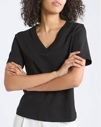 Camisetas Deportivas de Manga Corta con Cuello en V, Transpirables, de Viscosa/Algodón, para Uso Diario, Ajuste Delgado, Tejido Sólido Teñido, para Mujer - Product Image 3
