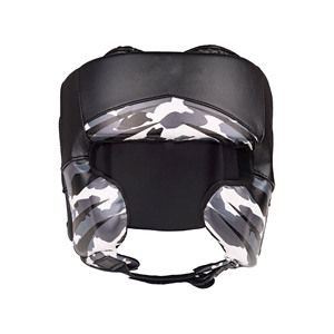 Protector de Cabeza de Boxeo Profesional de Cuero con Patrón de Camuflaje, Equipo de Protección Ajustable para Adultos, Uso Deportivo Unisex - Product Image 1