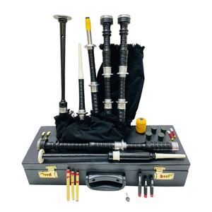 Bagpipes écossais pour fanfares, instruments à vent, qualité supérieure BLACKWATCH, montures argentées avec étui rigide - Product Image 1