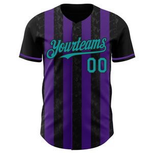 Camiseta de Béisbol Premium Negra y Morada, Estampada, Manga Corta, 100% Poliéster, Transpirable y Absorbente de Humedad, para Todas las Temporadas - Product Image 6