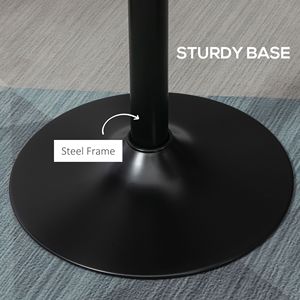 Tavolo da Pranzo Rotondo da 42 Pollici con Piano in Legno Effetto Invecchiato e Struttura in Acciaio, Altezza 42 Pollici per Cucina Domestica, Marrone Nero - Product Image 6