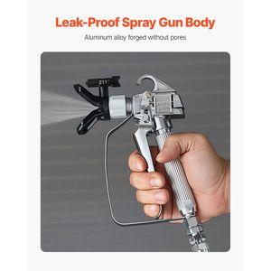 Pistolet pulvérisateur de peinture sans air haute pression 3600 PSI avec 5 embouts 211/315/417/517/623, joint pivotant, buse HVLP 1,3 mm - Product Image 3