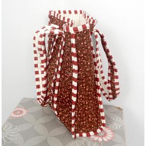 Sac fourre-tout A2ZCraftBazar à motif floral rouge, petite taille, pour les courses, avec poignée longue, 100% coton, provenant du Rajasthan - Product Image 3