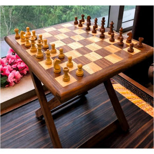 Juego de Ajedrez de Madera Plegable Hecho a Mano, Tablero de Ajedrez de Madera Maciza, Juego de Mesa Artesanal, Juego de Ajedrez de Regalo - Product Image 1