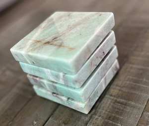 Luxury Quartzite Square Coaster <b>Set</b> With Natural Stone Finish For Home Decor <b>Coffee</b> <b>Table</b> Protection Tea <b>Coffee</b> Use - Product Image 2