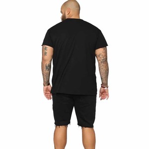 Servicio OEM: Shorts de mezclilla negros lavados para hombre, estilo casual con efecto desgastado y dobladillo deshilachado, ideales para un look urbano. - Product Image 2