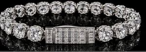 Bracelet Tennis Hiphop Platine à Maillons Ronds Sertis Griffe pour Cadeau de Fête - Product Image 5