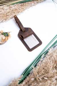 Full Grain Genuine Leather Luggage Tags Privacy Shield Travel Bag Tags Custom Suitcase <b>Name</b> <b>Labels</b> Gift LMP-0239 - Product Image 2