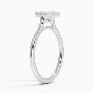 Bague SOJ 023 en argent 925 plaqué platine, taille Asscher, sertie de moissanite Margot 2 carats couleur D VVS1 certifiée GRA, avec halo et griffes, pour mariage - Product Image 2
