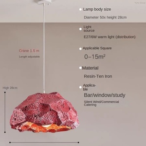 Luminaire suspendu moderne de style nordique en béton imitation ciment pour cuisine, bar, salle à manger - Product Image 5
