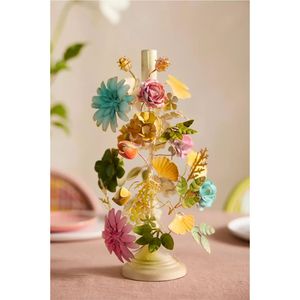 Candelabro Decorativo de Metal con Forma de Flor de Loto Blanca para Velas T-Light, Ideal para Centros de Mesa en Bodas y Fiestas - Product Image 6