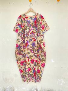 Vestido Kaftán Informal de Verano con Estampado Floral Tropical, sin Mangas, de Algodón, para Mujer, Ropa de Playa, Estilo Asia Pacífico - Product Image 2