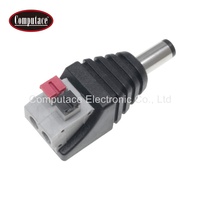 Adaptateur de connecteur rapide mâle DC 2,5 mm, 12 V 5 A, en laiton nickelé, 2 pôles
