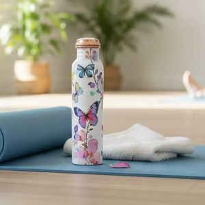 Botella de cobre con beneficios para la salud, botella de cobre antibacteriana, botella reutilizable ecológica, botella de cobre de boca ancha, botella de cobre con tapa de rosca - Product Image 6