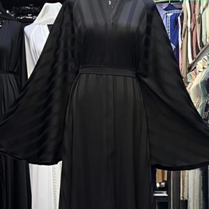 Abaya Modeste de Dubaï la plus vendue, ornée de perles et de sequins, à manches longues, traditionnelle, faite à la main, pour mariage, respirante, col en V, printemps - Product Image 2