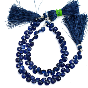 Kyanite 5mm-6mm, pierres brutes facettées en forme de cœur, kyanite bleue naturelle, quartz hydrocoloré, pierres semi-précieuses, perles en vrac pour bijoux - Product Image 1