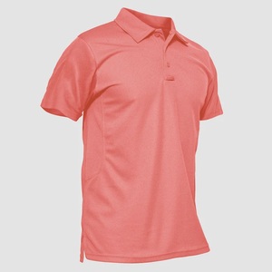 เสื้อเชิ้ตแขนสั้นสีชมพูสำหรับผู้ชาย สีพื้น สไตล์ลำลอง ผ้าแคนวาส แห้งเร็ว ทรงปกติ รับสกรีนโลโก้ด้านหน้า - Product Image 6