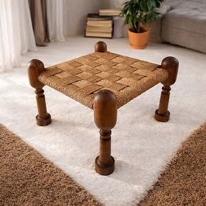 Handcrafted Traditional Modern Space-Saving <b>Wood</b> Foot <b>Stool</b> & Ottoman for Living Room Home Furniture - Product Image 3