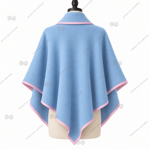 Wholesale Custom JJOA Jack and Jill of America <b>Women</b> Cape <b>Shawl</b> Baby Blue Pink Embroidered Poncho <b>Wrap</b> Formal Outerwear - Product Image 2